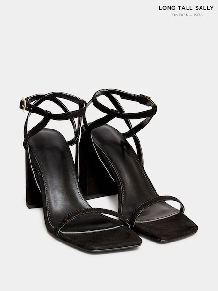 Long Tall Sally Black Faux Suede Block Heels (975153) | £50
