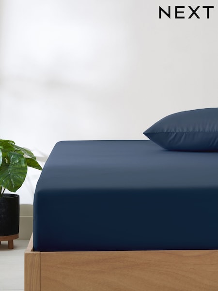 Navy Blue Non Iron Simply Soft Deep Fitted Sheet (976688) | £8 - £14