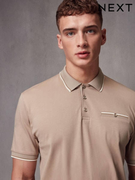 Neutral Short Sleeve Smart Collar Polo Shirt (978171) | £28
