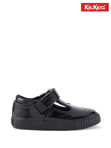 Kickers Black Infants Tovni Brogue T-Bar Patent Leather Shoes (978179) | £40