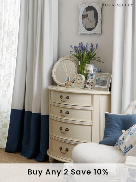 Laura Ashley Ivory Clifton Half Moon 4 Drawer Chest (978183) | £750