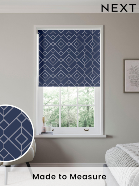 Blue Lattice Geo Made to Measure Roller Blind (978373) | £57