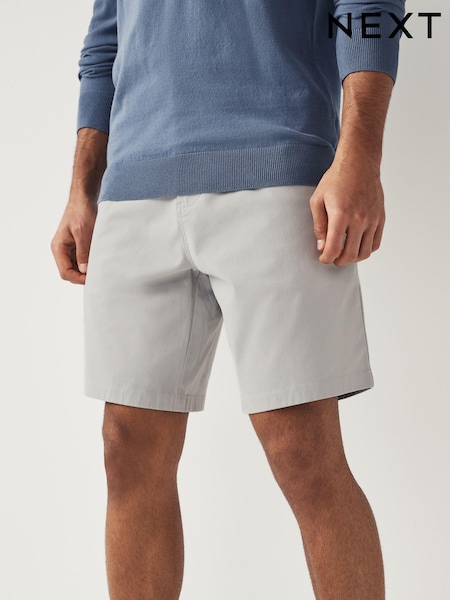 Light Grey Straight Fit Stretch Chinos Shorts (978632) | £20