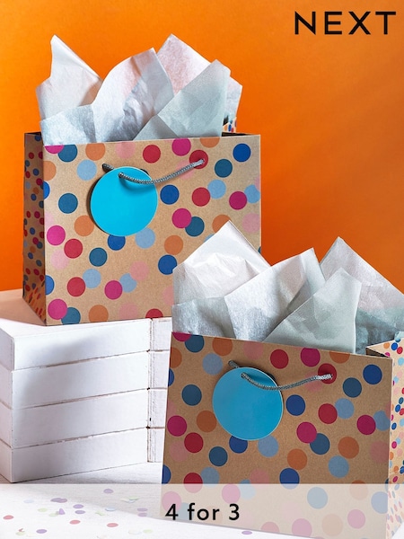 Set of 2 Multi Spot Craft Small Gift Bags (979717) | £4
