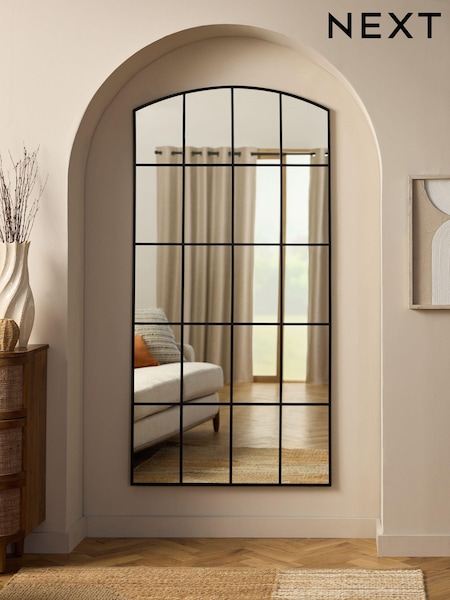 Black Metal Window Full Length Mirror (980845) | £250