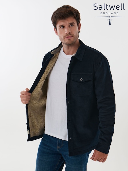 Blue - Regular Saltwell Borg Lined Corduroy Jacket