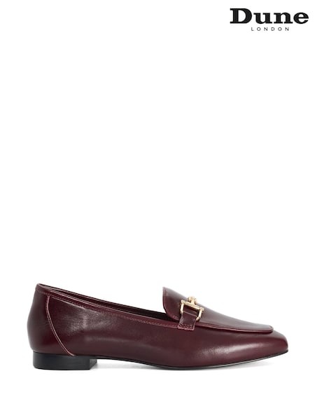 Red - Dune London Wide Fit Grained Loafers