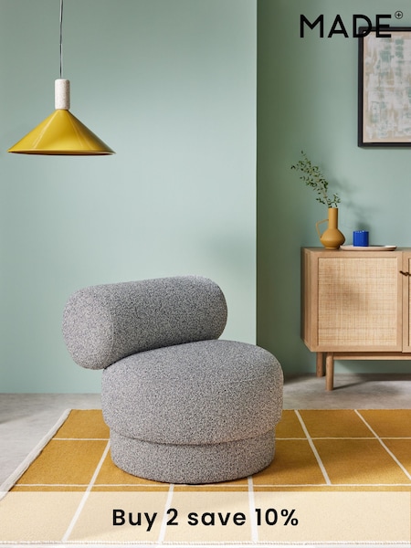 MADE.COM Grey Marl Pax Boucle Selah Accent Chair (982378) | £299