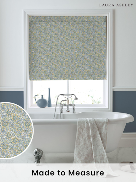 Laura Ashley Newport Blue Painswick Paisley Made to Measure 100% Cotton Roman Blinds (983819) | £84