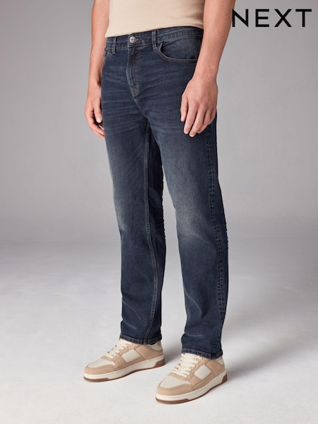 Blue Dark Single Straight Fit Classic Stretch Jeans (983960) | £28