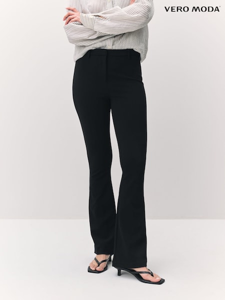 VERO MODA Black Flared Tailored Trousers (984778) | £35