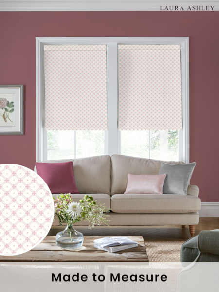 Laura Ashley Coral Pink Wickerwork Made to Measure Roman 100% Cotton Blinds (985738) | £84