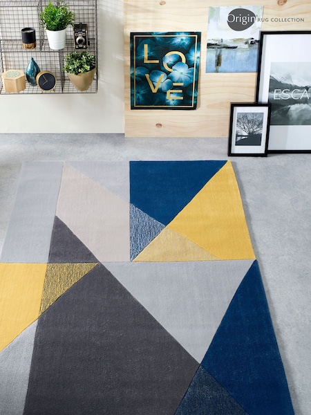 Origins Blue Trio Multi Bold Rug (985835) | £135 - £245