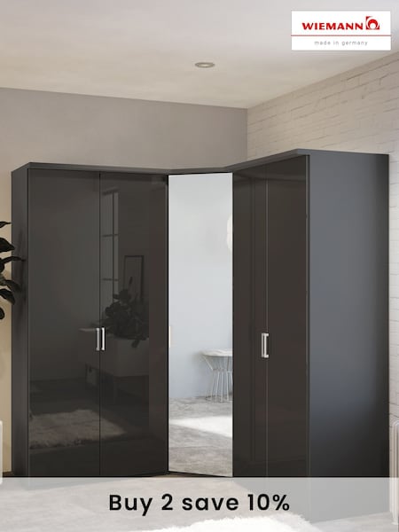 Wiemann Graphite Peyton Corner Mirror Semi-Fitted Wardrobe (987075) | £565