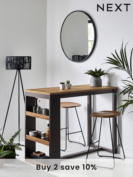 Dark Bronx Oak Effect 2 Seater Storage Bar Table (987388) | £299