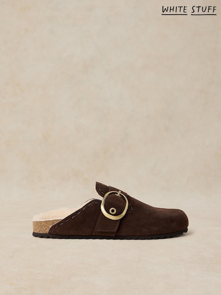 Brown - White Stuff Myrtle Buckle Footbed Shoes