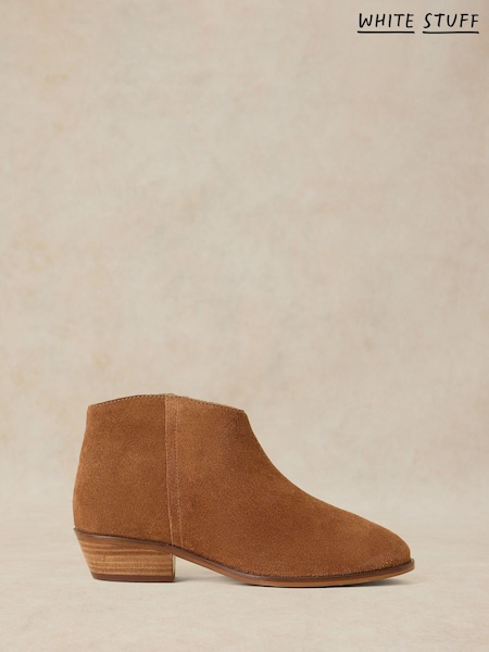 Brown - White Stuff Wide Fit Suede Ankle Boots