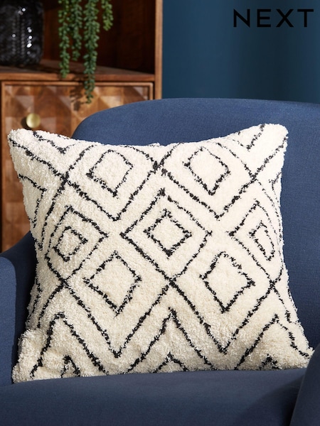 Natural Minimal Geometric Berber 50 x 50cm Cushion (987798) | £22