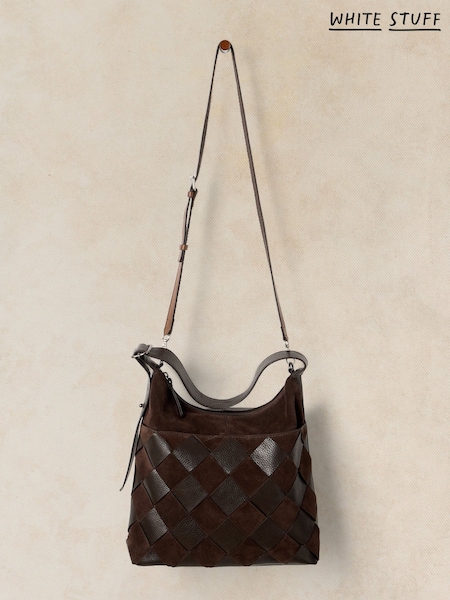 Brown - White Stuff Sophia Weave Cross-body Bag