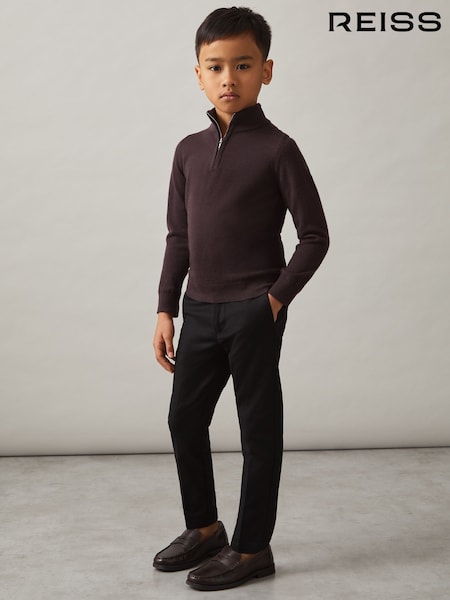 Reiss Black Eastbury 9-13 yrs Slim Fit Tapered Chinos (990779) | £40