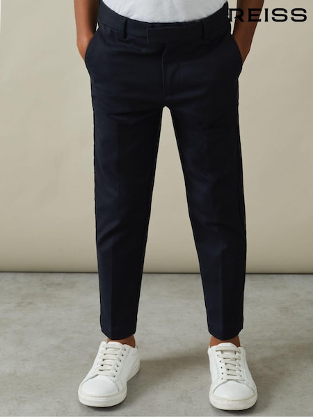Reiss Navy Eastbury 9-13 yrs Slim Fit Tapered Chinos (990808) | £40