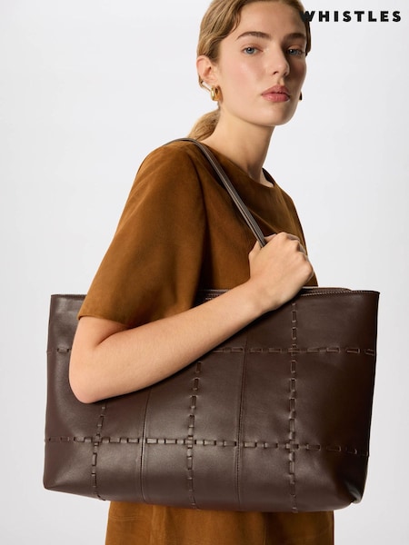 Brown - Whistles Whipstitch Tote Bag
