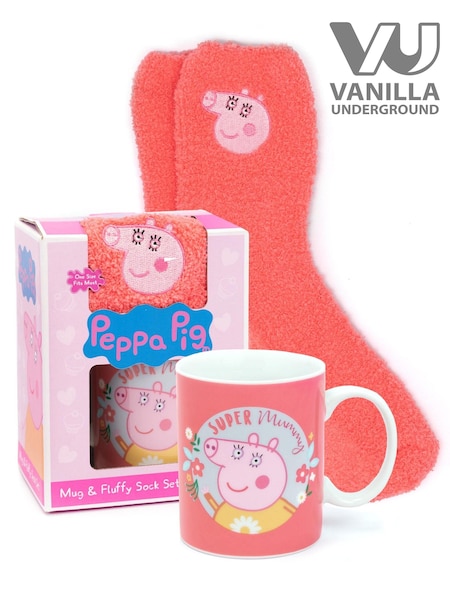 Vanilla Underground Pink Peppa Pig Pusheen Green Mug and Sock Set (991276) | £16
