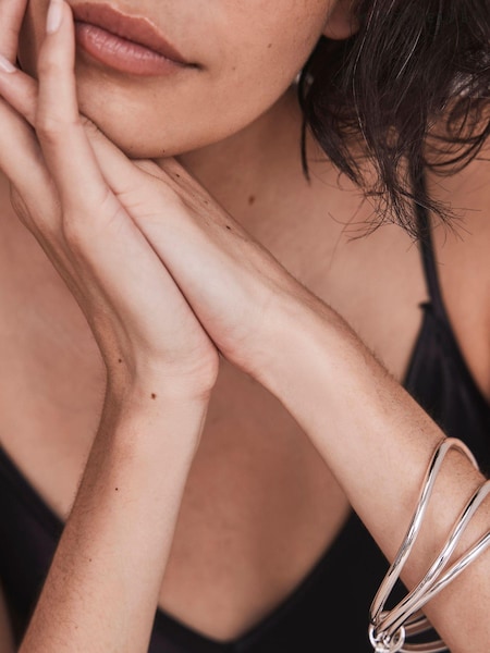 Mint Velvet Silver Tone Triple Bangle (991384) | £32