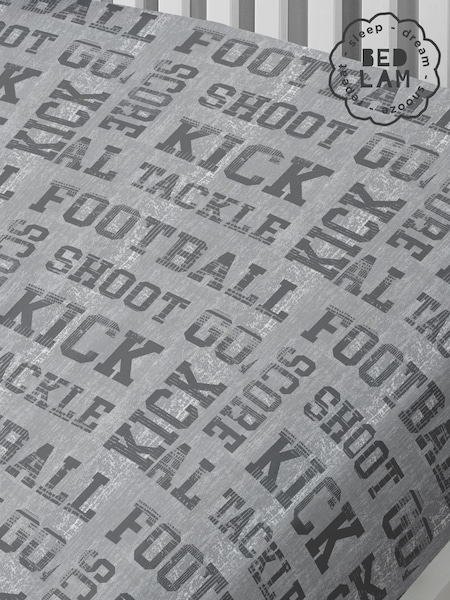 Bedlam Grey Kids Football Fitted Fitted Sheet (992094) | £16