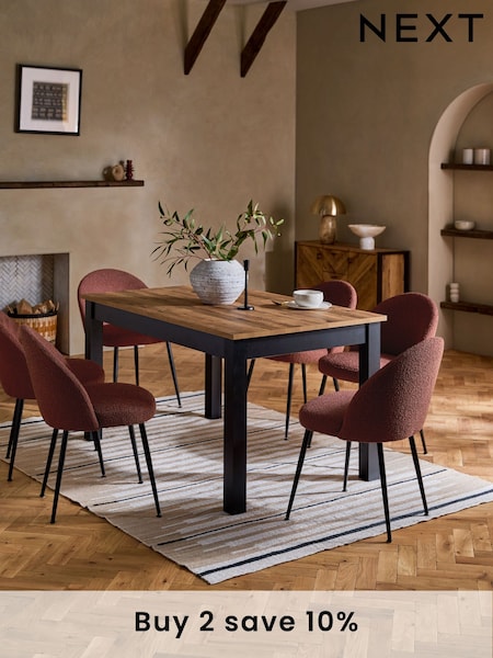 Dark Bronx Oak Effect Rectangle 6 to 10 Seater Extending Dining Table (992151) | £550