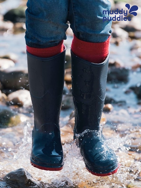 Muddy Puddles Navy Blue Classic Waterproof Wellies (992510) | £15 - £18