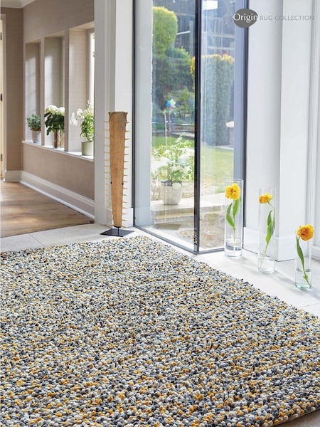 Origins Gold Rocks Shaggy Rug (992597) | £215