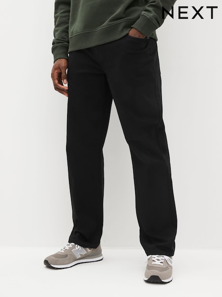 Black Solid Relaxed Fit Forever Colour Classic Stretch Jeans (992606) | £28