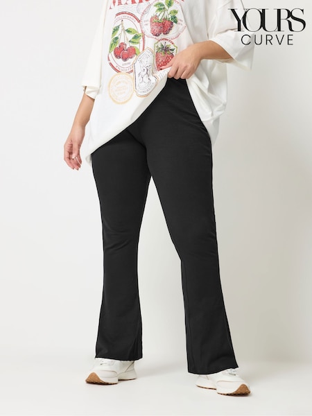 Black - Yours Curve Flared Leggings