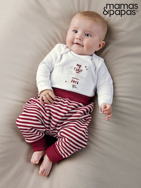 White - Mamas & Papas My First Christmas 2026 Bodysuit