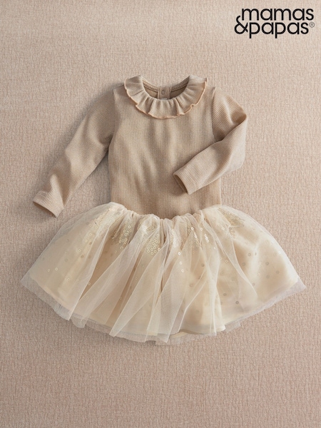Gold - Mamas & Papas Sequin Tutu & Frill Bodysuit Set