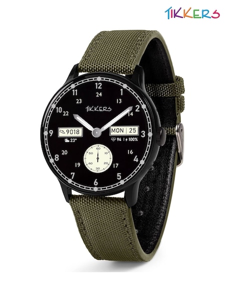 Green - Tikkers Smart Series 60 Canvas Strap Smart Watch
