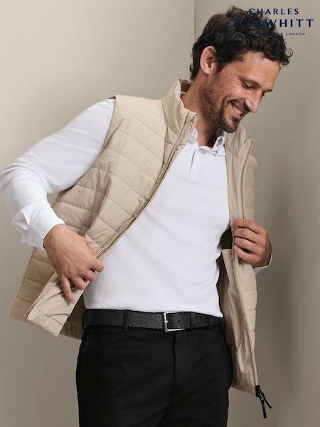 Natural - Regular Charles Tyrwhitt Lightweight Quilted Gilet