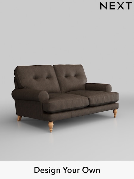 Antiqued Leather/Dark Brown Erin Buttoned Back Leather Deep Sit (996641) | £1,999