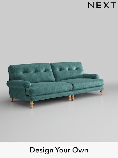 Plush Chenille/Dark Teal Green Erin Buttoned Back Deep Relaxed Sit (996876) | £1,525