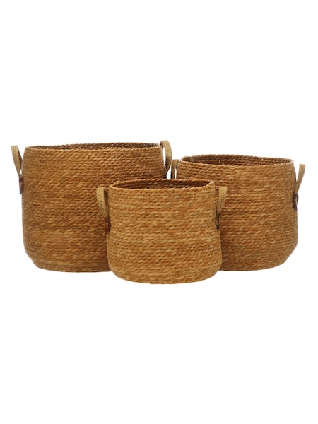 Otters Brook Set Of 3 Asstd Sizes Grass Weaved Storage Baskets