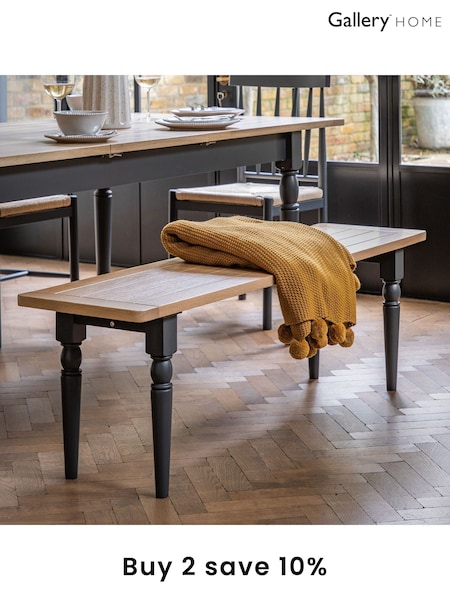 Gallery Home Meteor Navy Leroy Dining Bench (997120) | £273