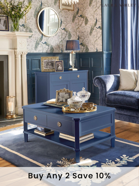 Laura Ashley Dusky Seaspray Henshaw 2 Drawer Coffee Table (997284) | £710