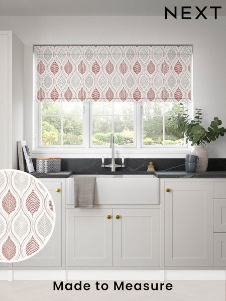 Red Lino Leaf Made to Measure Roller Blind (997355) | £57