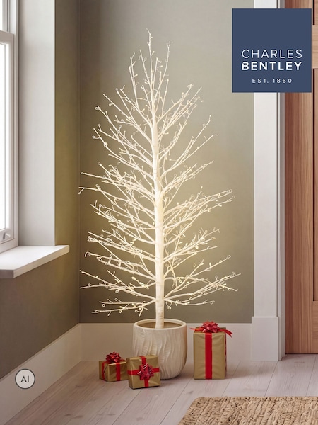 Charles Bentley Prelit Twig 4ft Christmas Tree In Pot With 400 Twinkling Leds