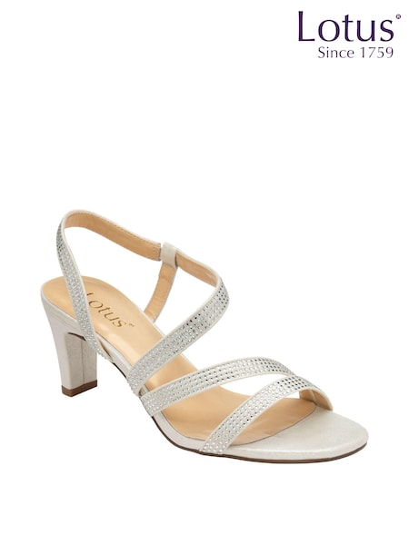 Lotus Silver Diamante Ocassion Sandals (998236) | £65