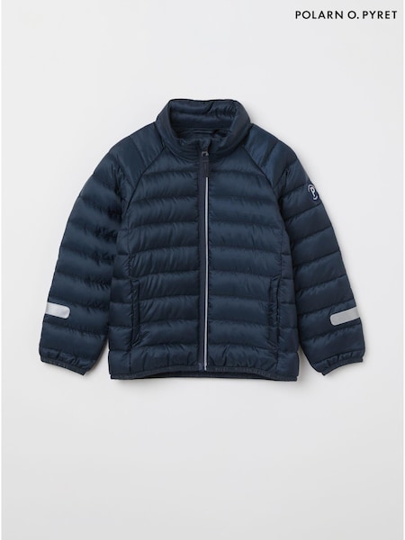 Polarn O. Pyret Blue Quilted Water Resistant Jacket (9Z1582) | £50