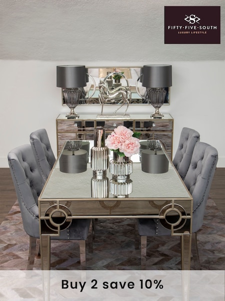 Fifty Five South Grey Richmond Velvet Dining Chair (A00834) | £285