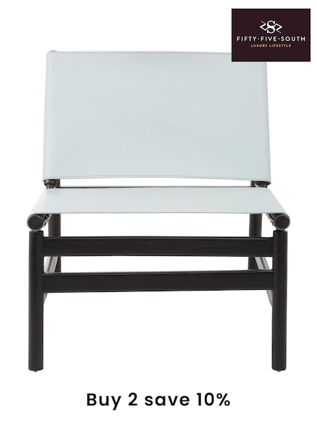 Fifty Five South Grey Kendari Leather Chair (A01032) | £535