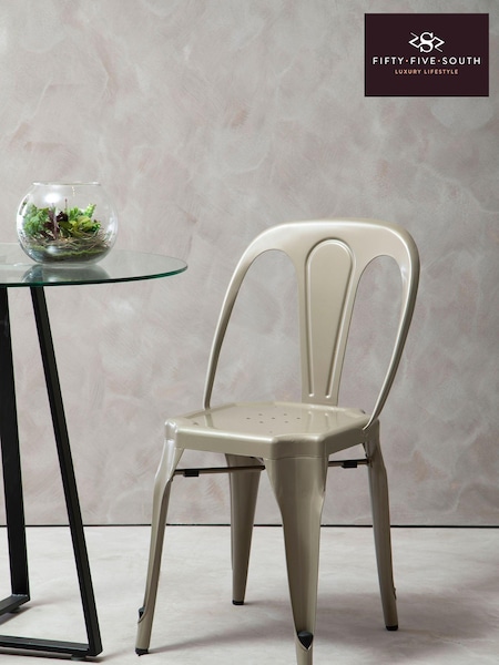Fifty Five South Charcoal Grey Grange Metal Chair (A01101) | £110
